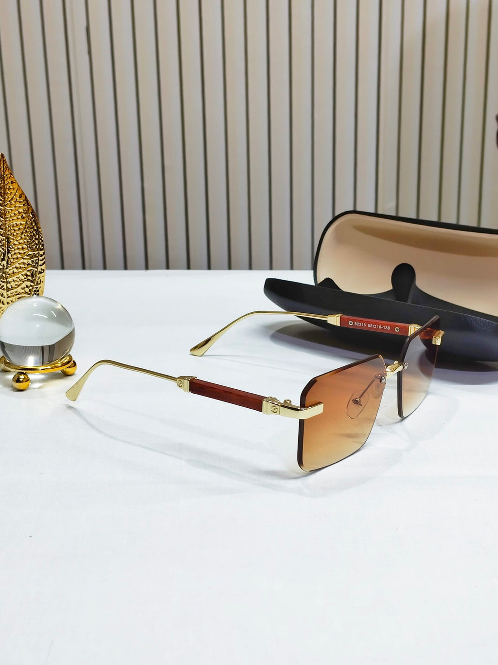 Brown Classic Rimless Shades