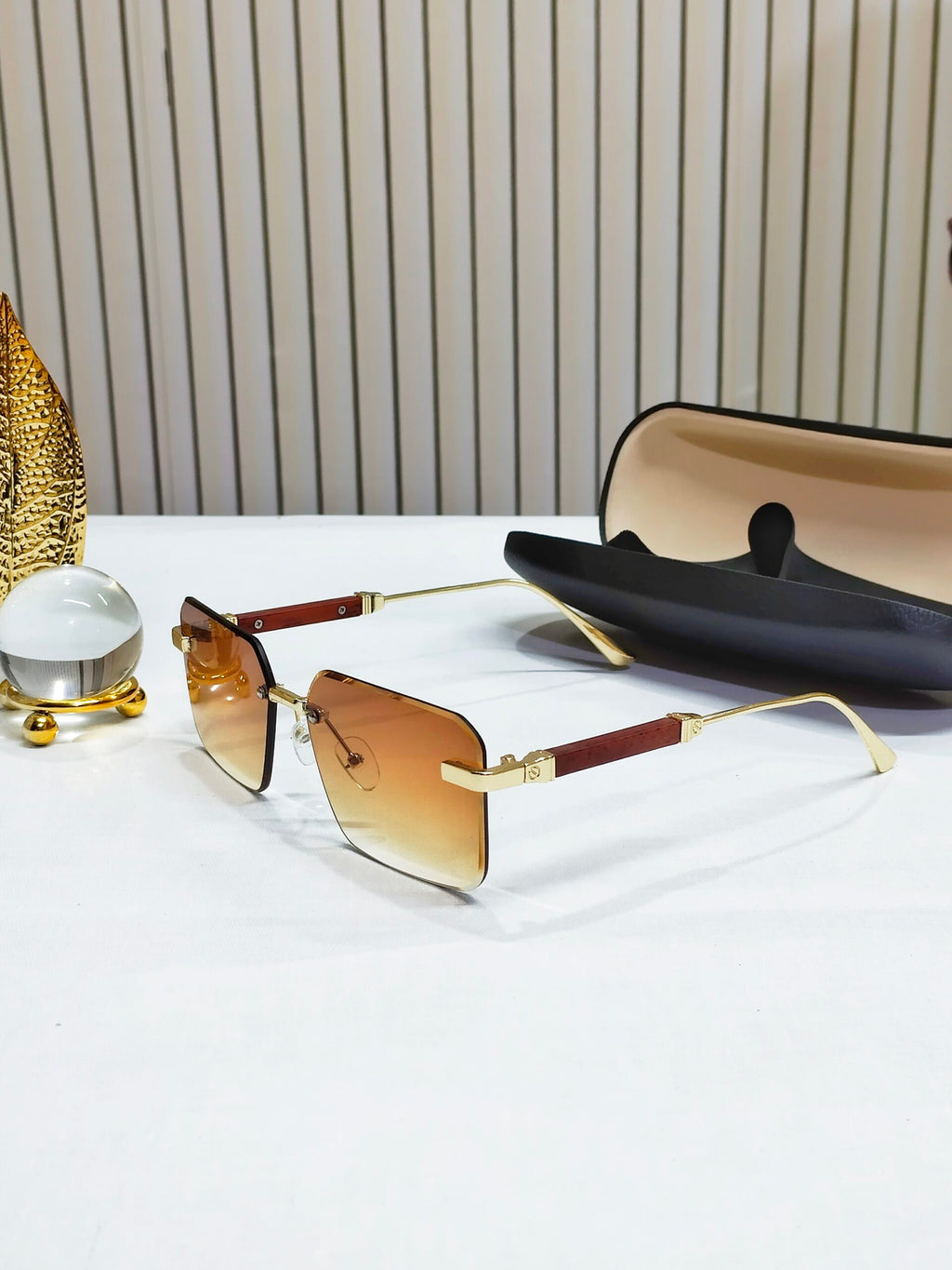 Brown Classic Rimless Shades