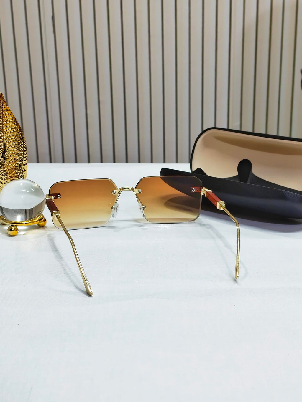 Brown Classic Rimless Shades