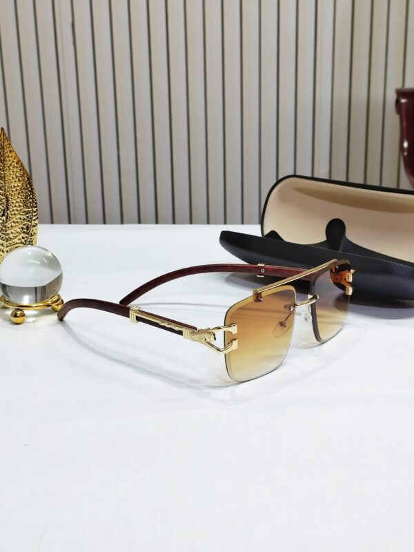 Brown Famous Big Glass Rimless Shades